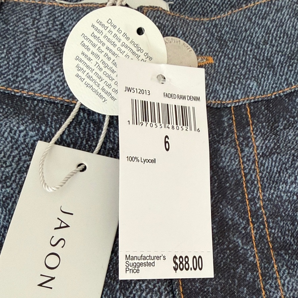Jason Wu Faded Raw Denim Blue Jeans ❤️ Size 6 Trending Now - Picture 6 of 9